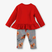 Rear view of the Miranda teddy bear leggings set.