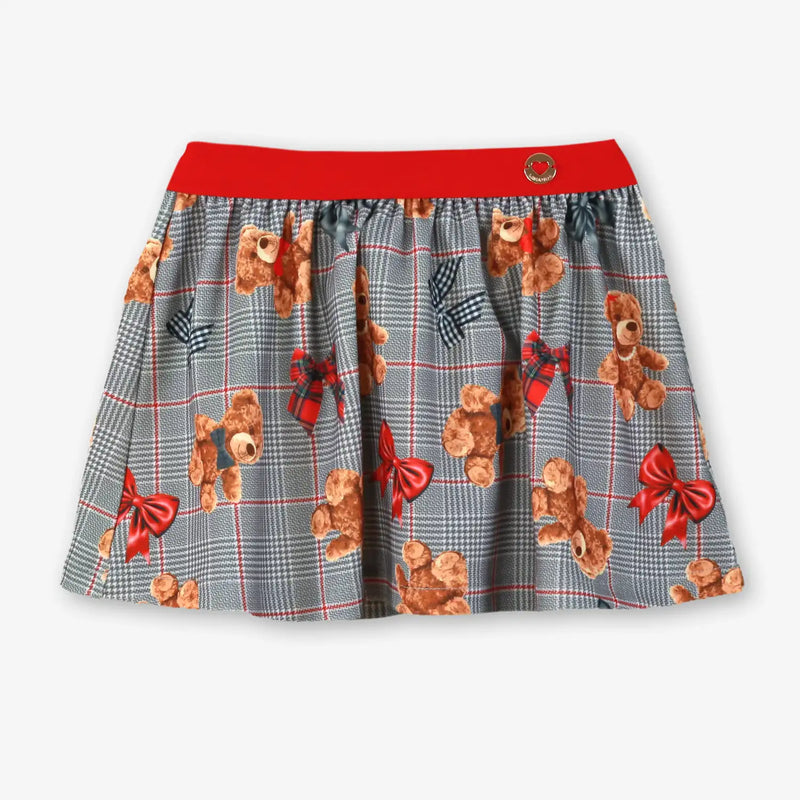 Girl's teddy bear print skirt by Miranda.