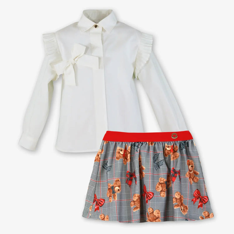 Miranda girl's teddy bear skirt set - 4002522.