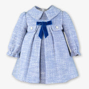 Miranda girl's blue tweed dress - 400134v.