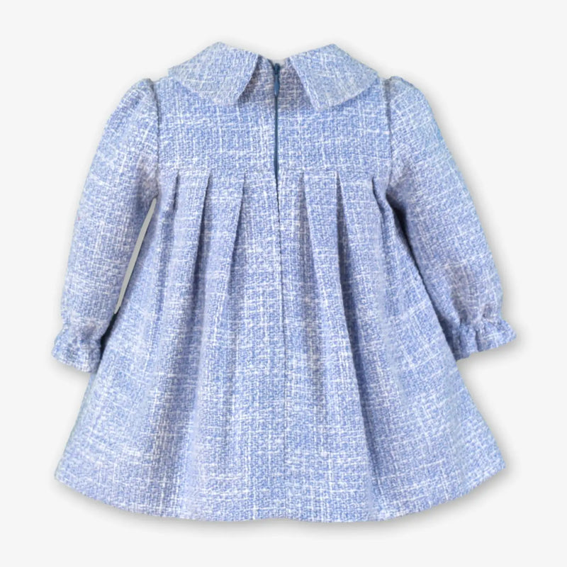 Back of the Miranda baby girl's tweed dress.
