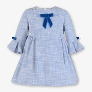 Miranda girl's blue tweed dress - 400234v.