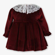 Back of the Miranda burgundy velvet dress.