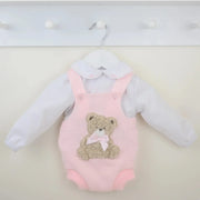 Pex girl's pink bear romper - b0725.