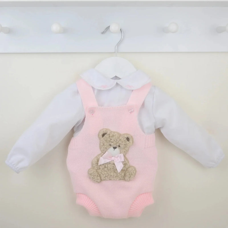 Pex girl's pink bear romper - b0725.