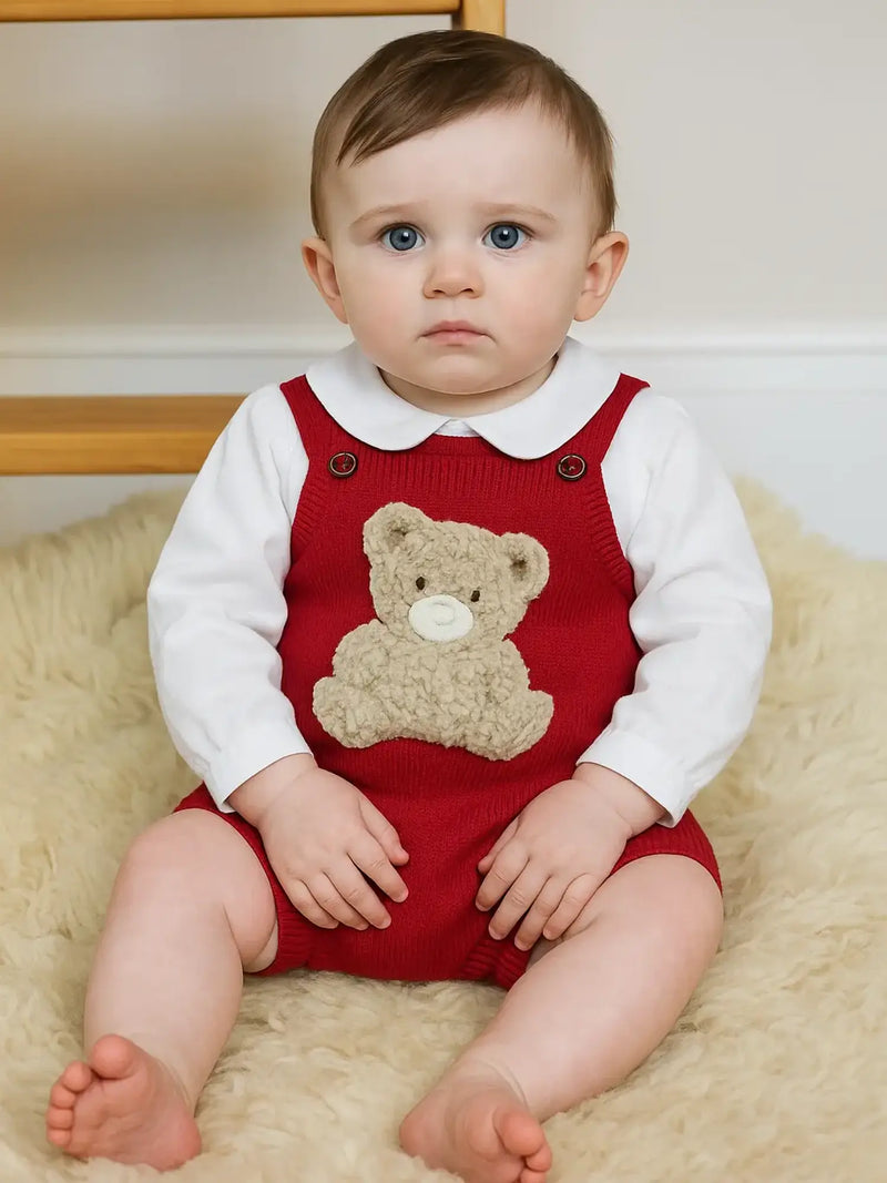 Pex Bear Romper - Red