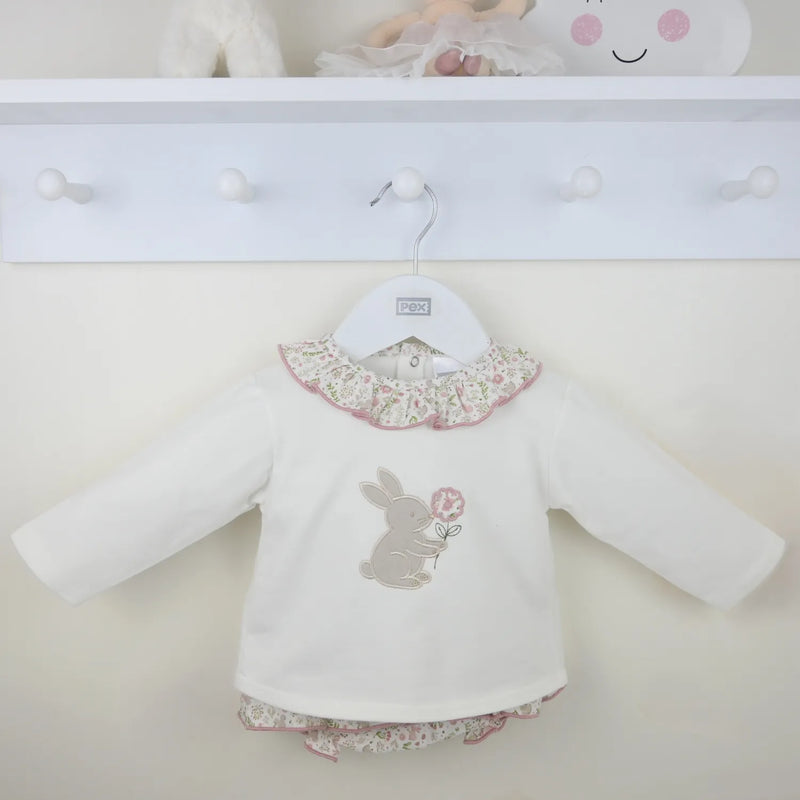 Pex baby girl's bunny romper set - b0885014.