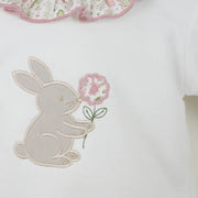 Closer view of the Pex bunny romper set.