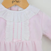 Closer view of the Pex hannah babygrow.