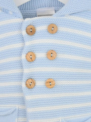 Pex joseph leg warmer set with wooden button fasteners.