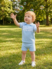 Baby boy wearing the Pex mateo tracksuit.