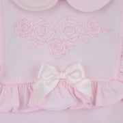 Closer look at the Pex rosa babygrow.