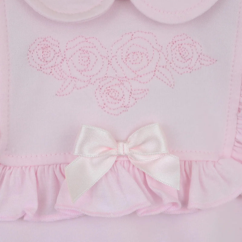 Closer look at the Pex rosa babygrow.