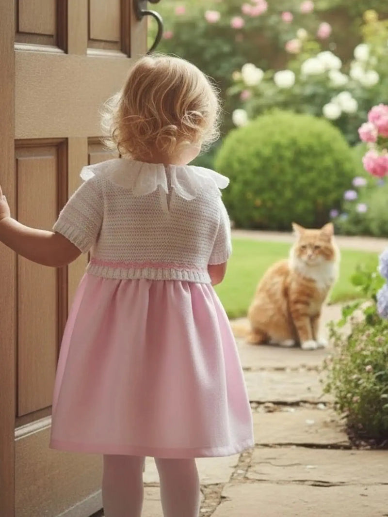 Pex tabitha dress with frilled collar.