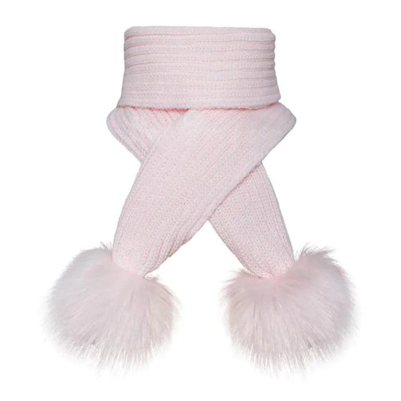 Pom Pom Envy pink cloud scarf.