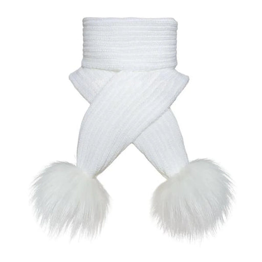 Pom Pom Envy white cloud scarf.