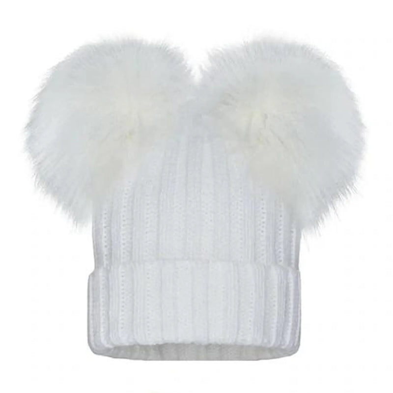Pom Pom Envy white double dream hat.