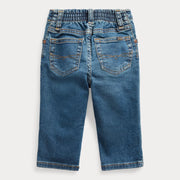 Rear view of the Ralph Lauren baby boy's stretch jeans.