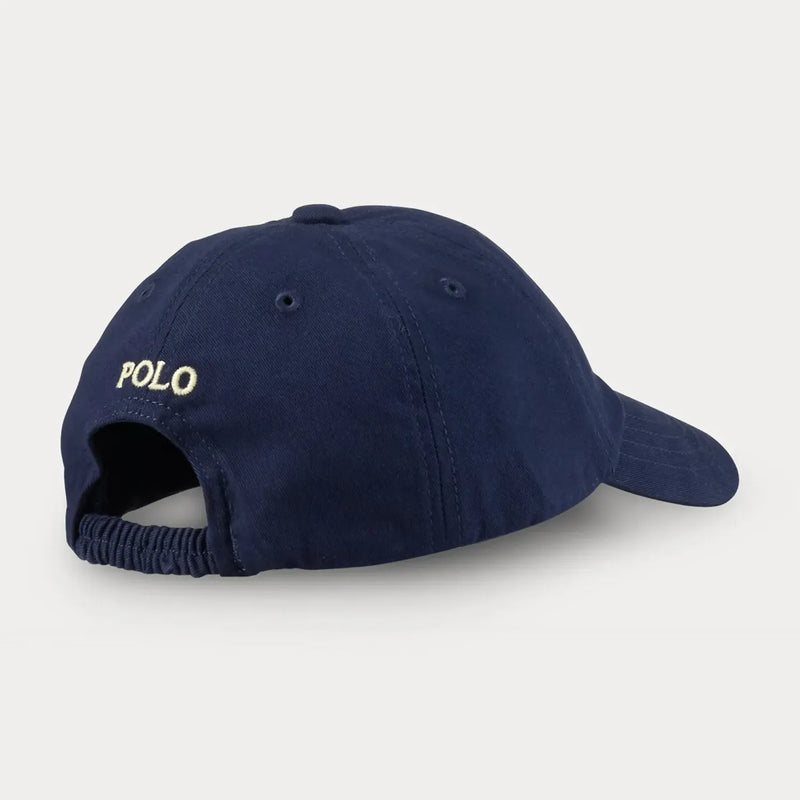 Back of the Ralph Lauren navy baseball cap.
