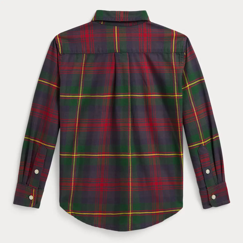 Back of the Ralph Lauren red checked shirt.
