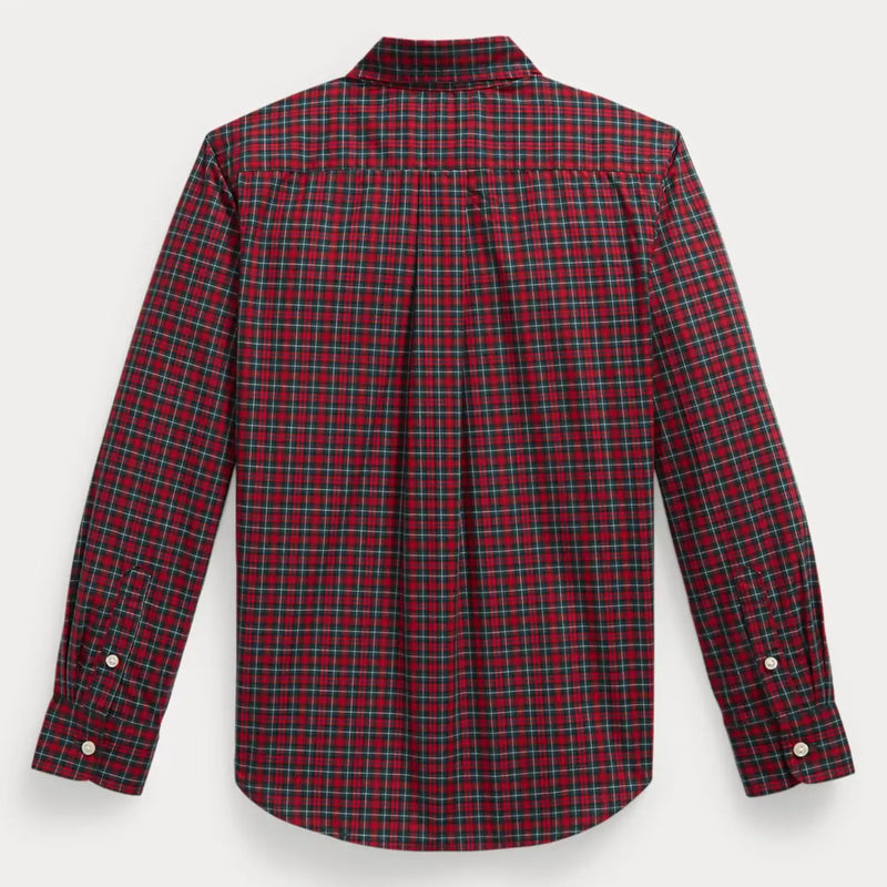 Back of the Ralph Lauren red checked shirt.