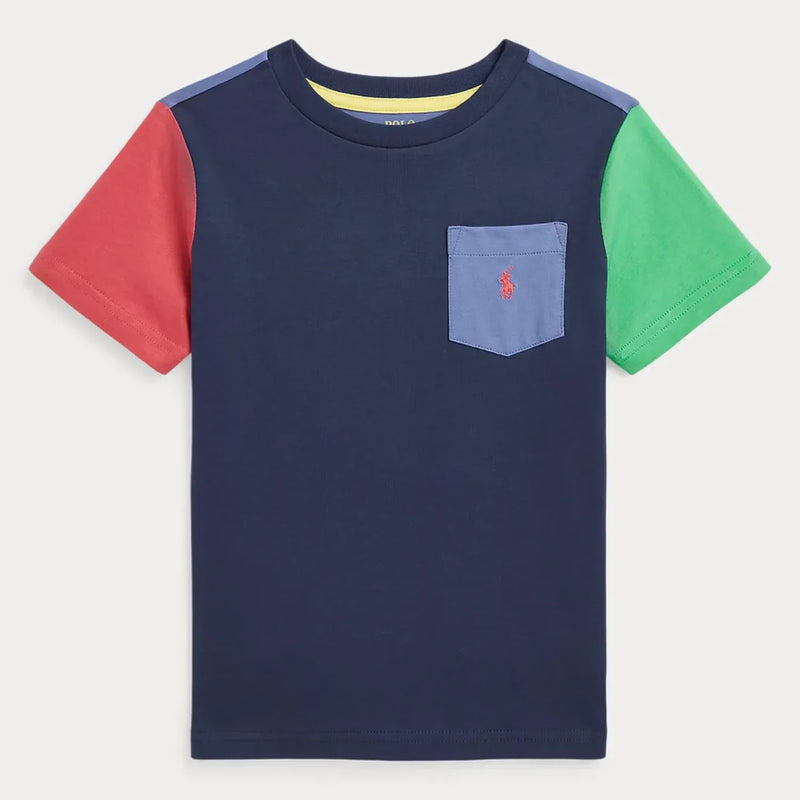 Ralph Lauren navy colourblock t-shirt - 322861435010.