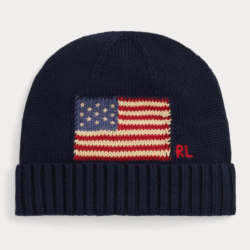 Ralph Lauren flag beanie - 323980672001.