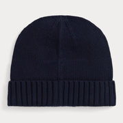 Back of the Ralph Lauren navy flag beanie.