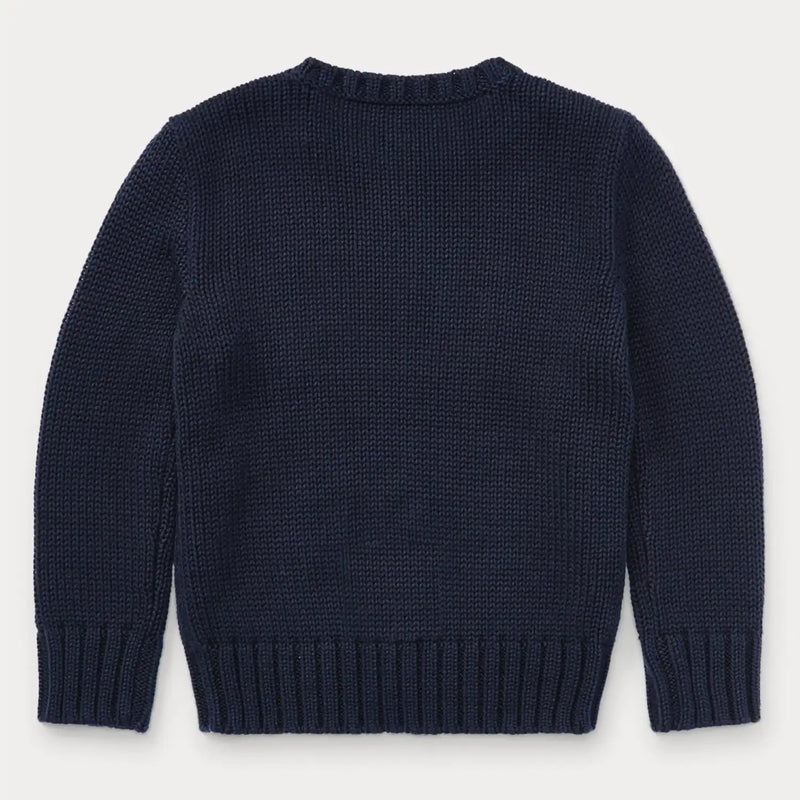 Back of the Ralph Lauren flag sweater.