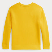 Back of the Ralph Lauren yellow fleece sweatshirt.