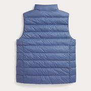 Rear view of the Ralph Lauren blue gilet.
