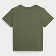 Rear view of the Ralph Lauren green logo t-shirt.