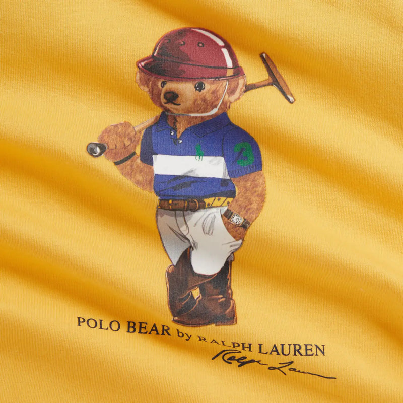 Closer view of the Ralph Lauren long sleeve polo bear t-shirt.