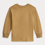 Rear view of the Ralph Lauren brown long sleeve polo bear t-shirt.