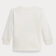 Rear view of the Ralph Lauren white long sleeve polo bear t-shirt.