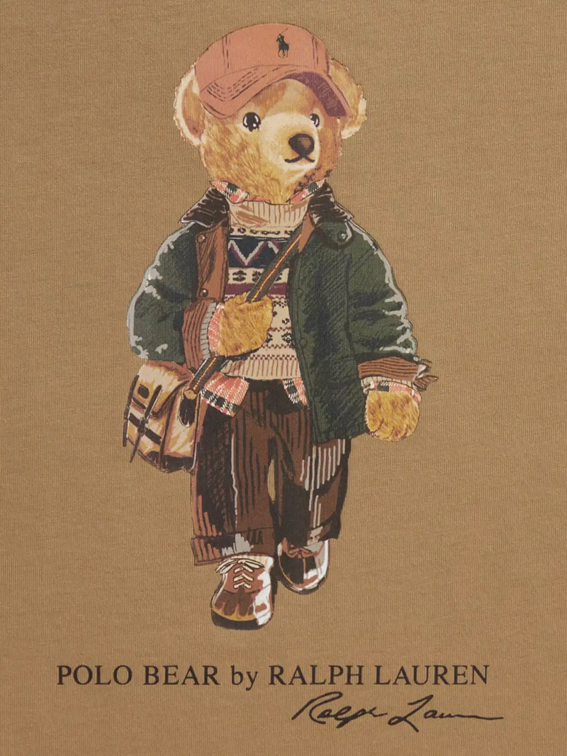 Closer view of the Ralph Lauren long sleeve polo bear t-shirt.