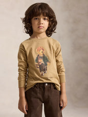Closer view of the Ralph Lauren long sleeve polo bear t-shirt.