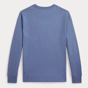 Back of the Ralph Lauren blue long sleeve polo bear t-shirt.