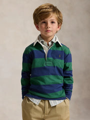 Closer view of the Ralph Lauren long sleeve rugby shirt.