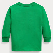 Back of the Ralph Lauren green long sleeve t-shirt.