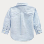 Back of the Ralph Lauren blue oxford shirt.