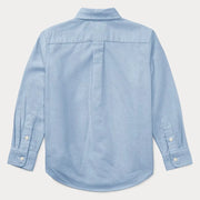 Back of the Ralph Lauren blue oxford shirt.
