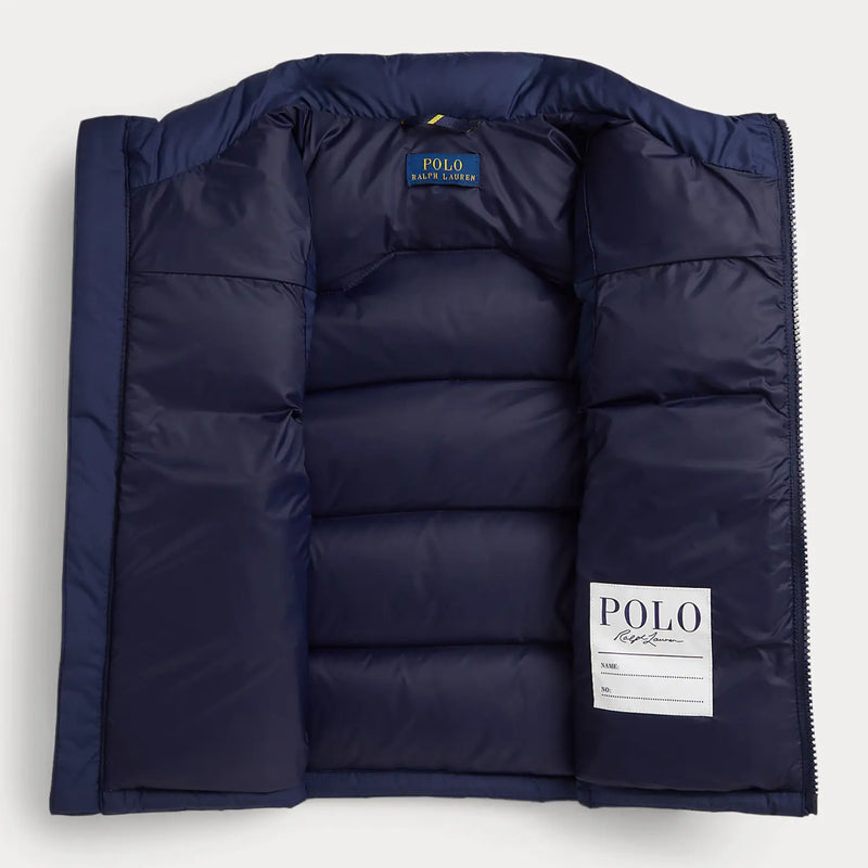 Closer view of the Ralph Lauren padded gilet.