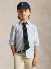 Closer look at the Ralph Lauren pinstripe shirt.