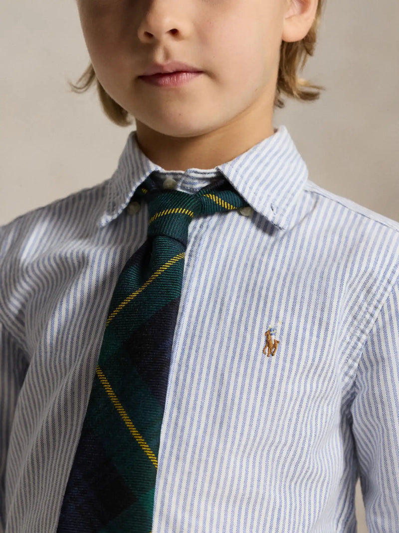 Ralph Lauren pinstripe shirt with emboirdered pony logo.