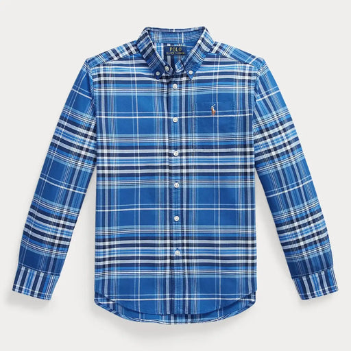 Ralph Lauren boy's plaid oxford shirt - 322a96284001.