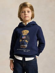 Closer look at the Ralph Lauren polo bear hoodie.