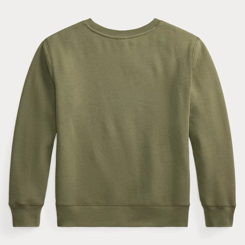 Back of the Ralph Lauren green polo bear sweatshirt.