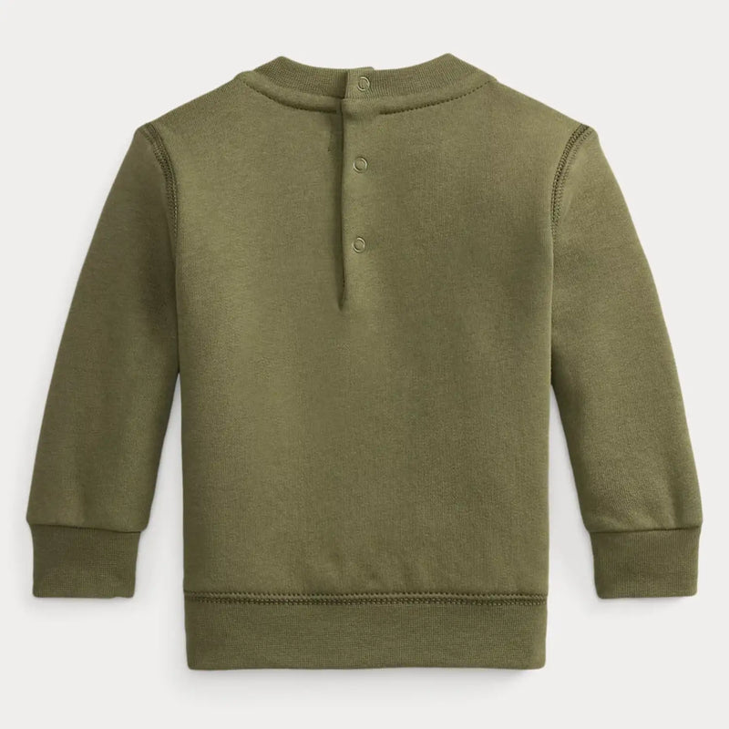Back of the Ralph Lauren green polo bear sweatshirt.