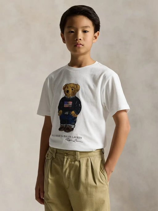 Closer view of the Ralph Lauren polo bear t-shirt.